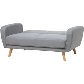 Beliani Schlafsofa Polyester 2-Sitzer Grau