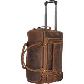 GREENBURRY Vintage 2 Rollen Reisetasche Leder 32 cm braun