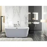 vente-unique Halb freistehende Badewanne - 245L - 170 x 75 x 58 cm - Acryl - Weiß - DIVINA