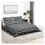 vidaXL Bettwäsche-set Grau 200x220 Cm Baumwolle