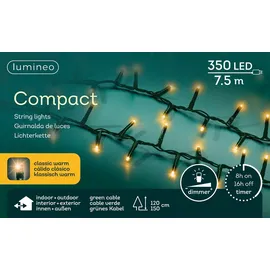 Lumineo Lichterkette Compact 350 LED klassisch warm 7,5 m grün - Grün
