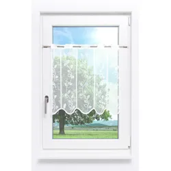 Scheibengardine von Lysel - Rankendesign #1W (BxH) 16cm * 60cm Weiß