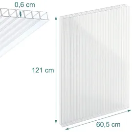 Relaxdays Doppelstegplatten Set, 6mm, Transparent