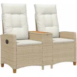 Maison Exclusive - Liegebank Mit Tisch Beige Und Cremeweiß 126 X