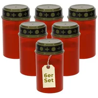 6er Grablichter LED Batteriebetrieben Set Grabkerzen für draußen Grablampen Grabkerzen LED Kerze Gedenklichter lange Leuchtdauer Grableuchten mit...