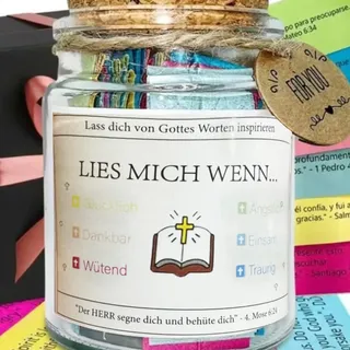 Bibelversen Glas, Gebetsglas Christlich Deutsch, Hoffnungsglas Mit 90 Stück Mal-Bibelvers, Gebetsglas, Hoffnungsglas, Dankbarkeitsglas, Segensglas, Bibelvers Geschenke, Biblischer Glaube, Christliche