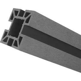 MCW WPC-Sichtschutz Savoie, Zaun Windschutz, WPC-Pfosten zum Einbetonieren ~ Erweiterungselement schmal, 98cm grau