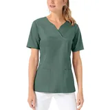 CLINIC DRESS Schlupfkasack Damen Kasack für die Pflege 1/2 Arm Regular Fit Länge ca. 70 cm 50% Baumwolle 95 Grad Wäsche dunkelgrün XXL - XXL