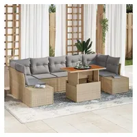 vidaXL Garten Sofa Set 8-tlg. Beige/Grau