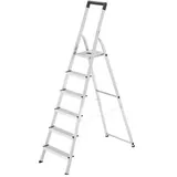 HAILO Stufenleiter L40 Easyclix Silber 6 Stufen 51 x 206 cm