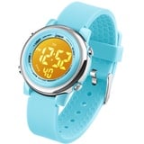 VenSten Kinder Digital Sport Uhren-Jungen Mädchen Wasserdicht Armbanduhr Sportuhr mit Wecker Datum Chronograph 7 LED Hintergrundbeleuchtung für Little Jugendliche Jungen - Hellblau