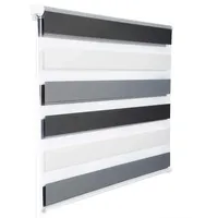 Woltu Doppelrollo Klemmfix ohne Bohren, Duo Rollo Zebrarollo Fensterrollo Klemmrollo Seitenzugrollo Easyfix lichtdurchlässig - verdunkelnd Rollos für