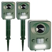 ExBuster Ultraschall-Solar-USB-Tierschreck, Blitzlicht, PIR-Sensor,IP44