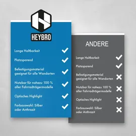 HEYBRO Universelle Wandhalter für Fahrradträger - inklusive Befestigungsmaterial - optimale und stilvolle Befestigung für Ihren Fahrradträger - Blickf... - Grau