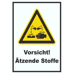 Vorsicht Ätzende Stoffe Schild A3 (297x420mm)