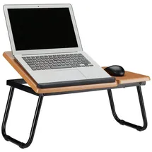 Relaxdays Laptoptisch mit neigbarer Arbeitsfläche natur