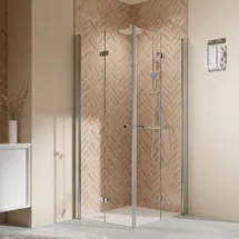 Breuer Elana 2.0 Eckeinstieg mit Drehfalttür rechts 80 x 80 cm Klarglas 1432005101014