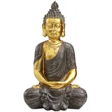 Dehner Polyresin-Buddha, 32 x 22.5 x 52.5 cm, Polyresin, gold