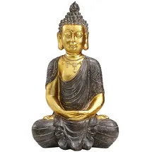 Dehner Polyresin-Buddha, 32 x 22.5 x 52.5 cm, Polyresin, gold
