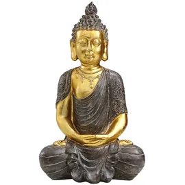 Dehner Polyresin-Buddha, 32 x 22.5 x 52.5 cm, Polyresin, gold