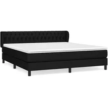 vidaXL Boxspringbett mit Matratze Schwarz 180x200 cm Stoff - Schwarz