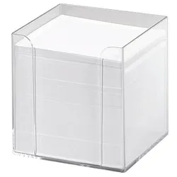 folia Zettelbox transparent inkl. 700 Notizzettel weiß