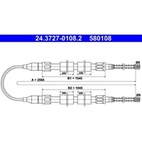 ATE Handbremsseil Hinten 24.3727-0108.2 für VW Passat B2 Santana