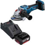 Bosch Professional, Winkelschleifer, 18 V 125 mm BITURBO Brushless + 1x Akku 5,0 Ah + Ladegerät