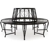 CASARIA Baumbank Bree Schwarz Metall Ø160cm