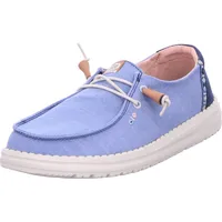 Hey Dude Wendy Chambray Boho Damen, - Slippers Flache Schuhe - Mokassin Stil, Blue, 39 EU