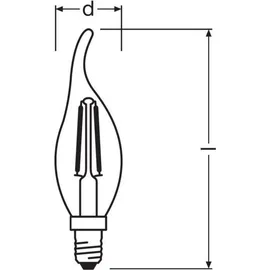 Osram LED Lampe mit E14 5 W, 470 lm, 2700 K, Filament dimmbar