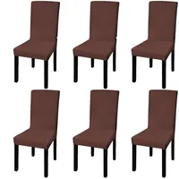 vidaXL Stuhlhusse Gerade Braun 6er Set