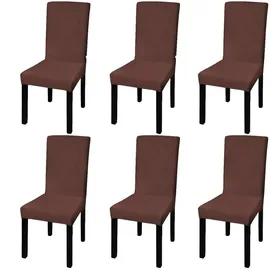 vidaXL Stuhlhusse Gerade Braun 6er Set