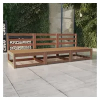 vidaXL Outdoor-Sofa 3-Sitzer Honigbraun Massivholz Kiefer