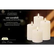 Lumineo LED Wachskerzen 4er-Set weiß