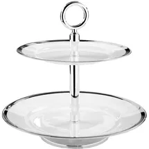 Fink Etagere "PLATINUM", weiß, H:26cm Ø:27cm, Porzellan, Servierplatten, Etagere, Servierplatte mit Platinumrand, mit 2 Etagen, Höhe ca. 26 cm