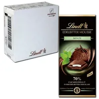 (33,16€/1kg) Lindt Edelbitter Mousse Minze, Schokolade, 150g 13 Tafeln