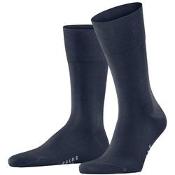 FALKE Herren Socken - Tiago, Strümpfe, Baumwolle, Logo, lang, einfarbig Blau 41-42