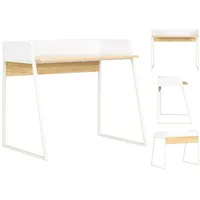 VidaXL Schreibtisch Weiß und Eiche 90x60x88 cm