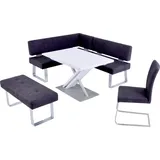 K+W Komfort & Wohnen K+W Eckbankgruppe »Santos II«, (Set), Schenkel 180cm, Hockerbank, Freischwinger und Funktionstisch 120x80x75 black, & 94599742-0