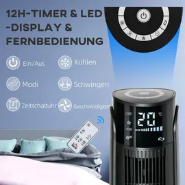 Homcom Turmventilator 31,5 cm Schwarz