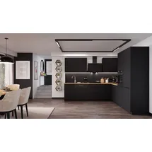 Küchen-Preisbombe Winkelküche Siena L-Form 280 cm Schwarz matt