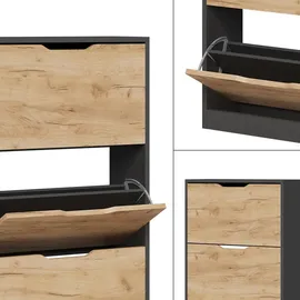 Vicco Luca 59 x 169 x 22 cm mit 5 Schubladen anthrazit/goldkraft eiche