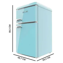 Cecotec Bolero CoolMarket 2D Origin 86 Retro-Kühlschrank (86 l, 893 mm hoch, Blau)