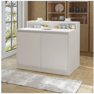 roomart Cortado Kücheninsel 120 cm Breit, Weiß