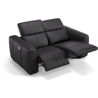Leder Sofa MILLESIMO + Sitzheizung Couch Relaxsofa - Schwarz