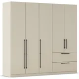 Kleiderschrank RAUCH "Drehtürenschrank Schrank Garderobe Wäscheschrank Schlafzimmer AVOLA", beige (beige (champagner)), B:226cm H:229cm T:54cm, Holzwerkstoff, Schränke, Kleiderschrank, mit hochwertigen Stangengriffen aus Metall in Schwarz MADE IN GERMANY