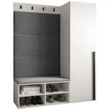 ABIKS MÖBEL Garderoben-Set MIRO Set 6, Garderobe mit gepolsterten Paneelen, Modern Design grau