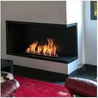 OutInFire NILLA 1080 – Bioethanol-Eckkamin. Rechte Öffnung – Wellenbrenner 65 cm / Fassungsvermögen 4,4 l