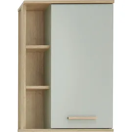 Saphir Hängeschrank SAPHIR "Quickset Badschrank 50,5 cm breit mit 1 Tür und 2 Glas-Einlegeböden", braun (riviera eiche, salbei nachbildung), B:50,5cm H:74,5cm T:20,5cm, Holzwerkstoff, Schränke, Hängeschrank, Badezimmer-Hängeschrank inkl. Türdämpfer, Holzgriffe